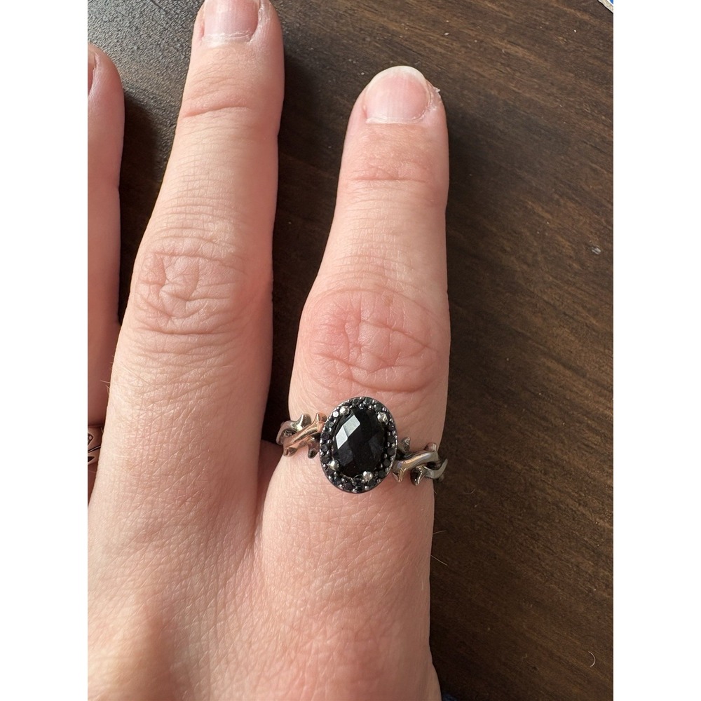 Exclusive Two-Tone Ring Disney Villains Maleficent Black Diamond Wedding‎ Ring 8